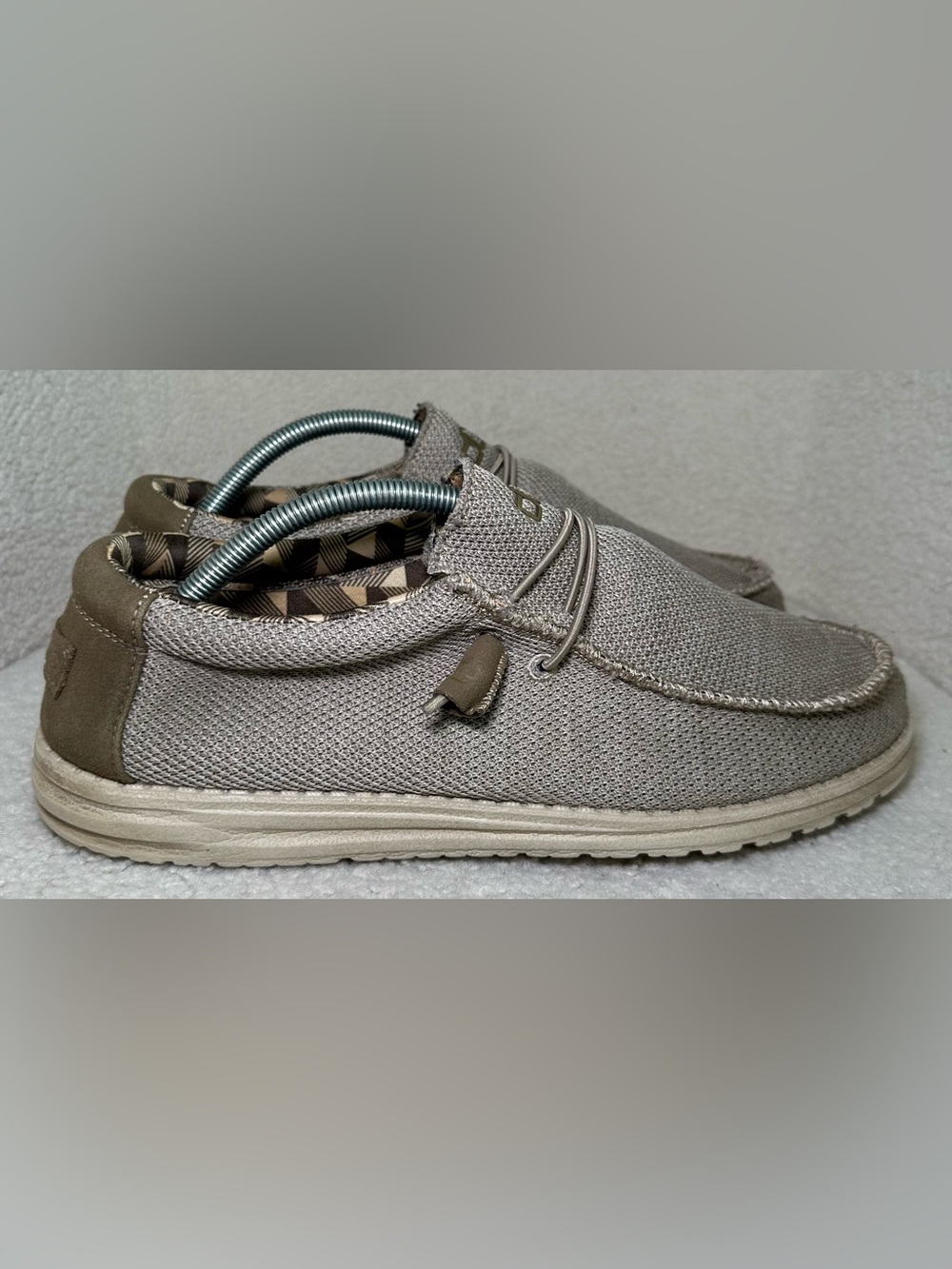 Hey Dude Wally Sox Slip On Loafers Beige Taupe Comfort Shoes Lightweight 11